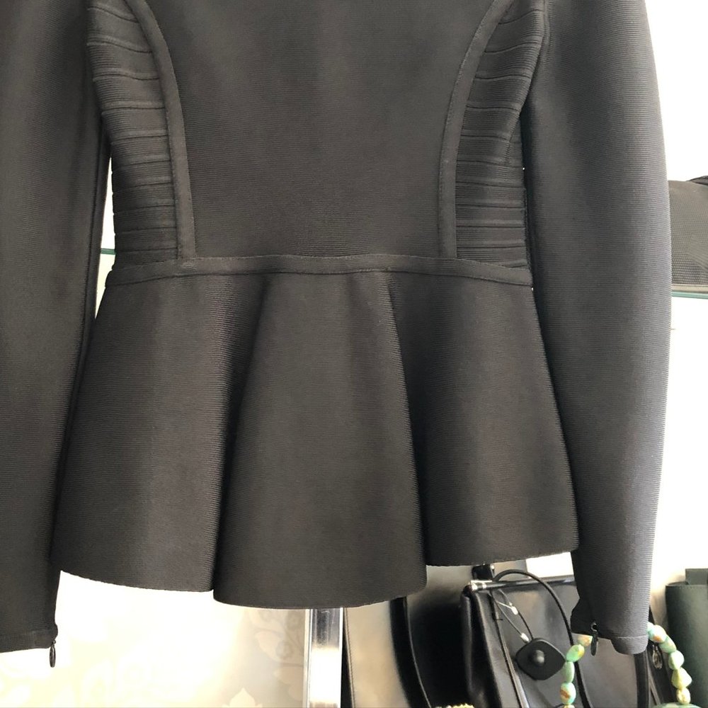 HERVE LEGER Blk Zip Front "Jaelynn" Blazer/Jacket - Picture 7 of 7